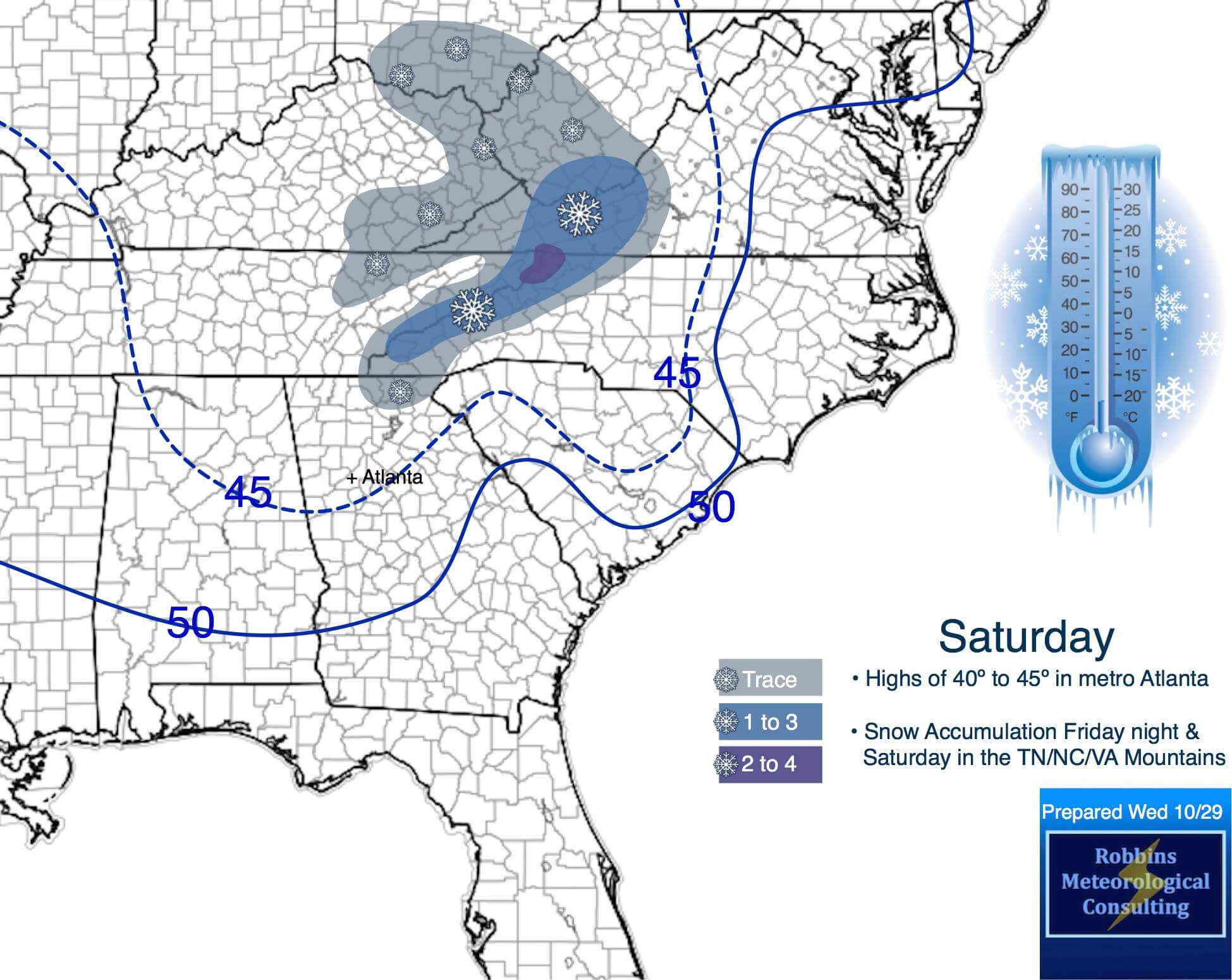 Atlanta's Strongest Cold Front so far this Season by Halloween Weekend
