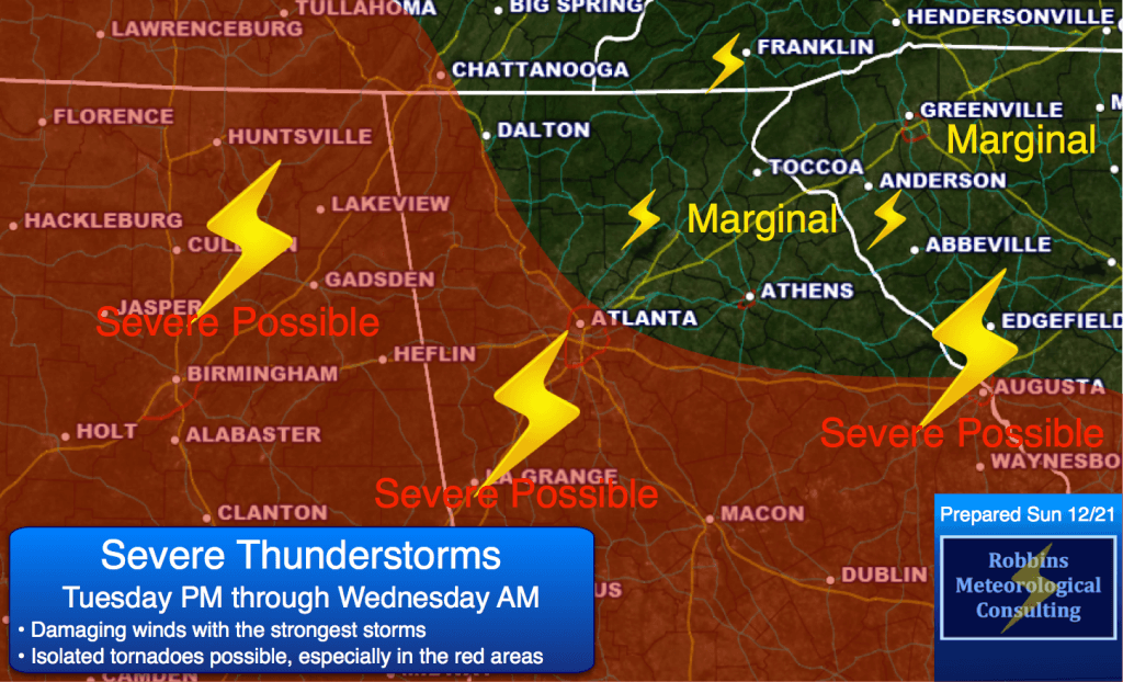 Atlanta: Heavy Rain, Strong Winds, & Severe Thunderstorms Possible ...