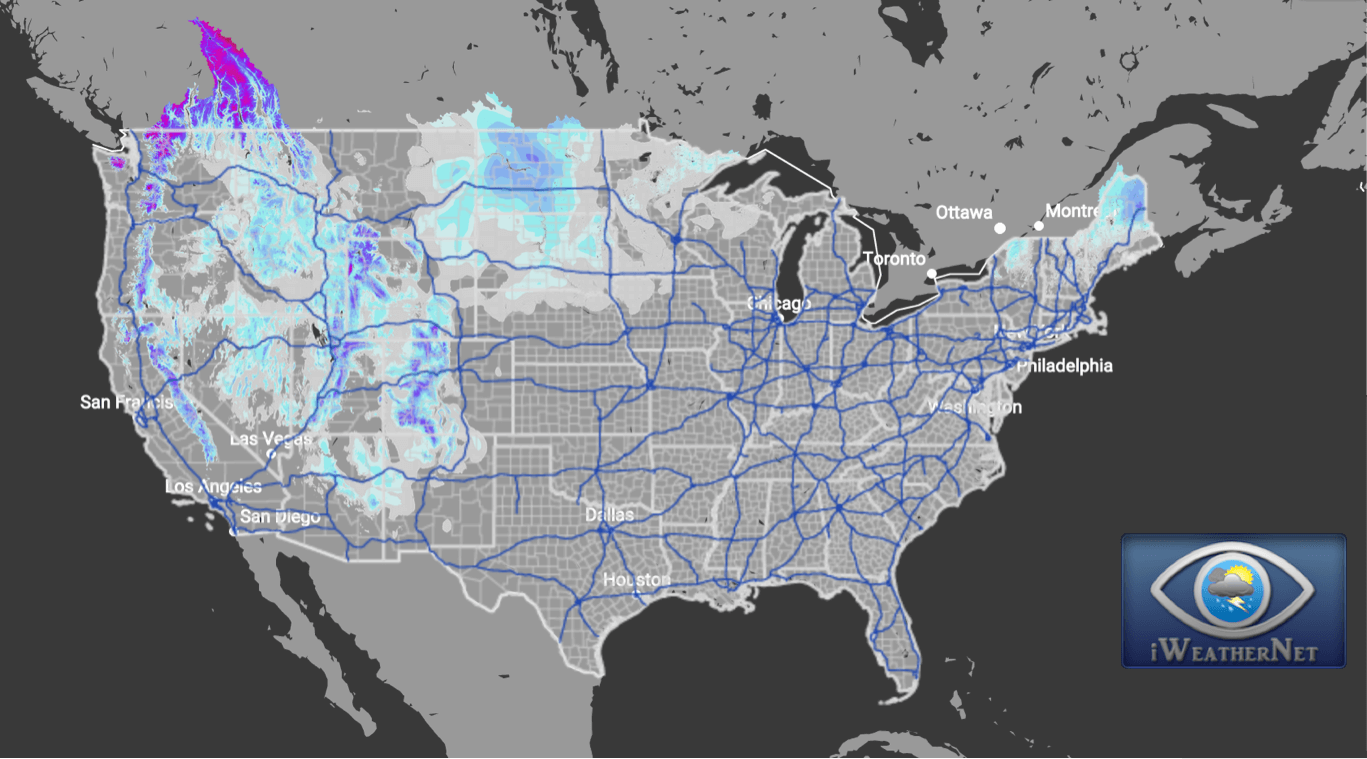 Us Snow Depth Map World Map